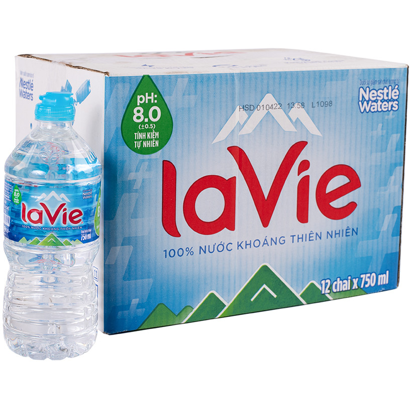 Nước khoáng kiềm tự nhiên La Vie 750ml